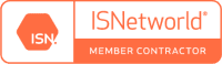 Logo with an orange hexagon and the letters 