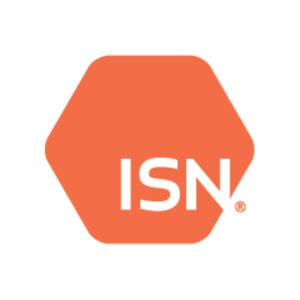 Orange hexagon with the white letters 